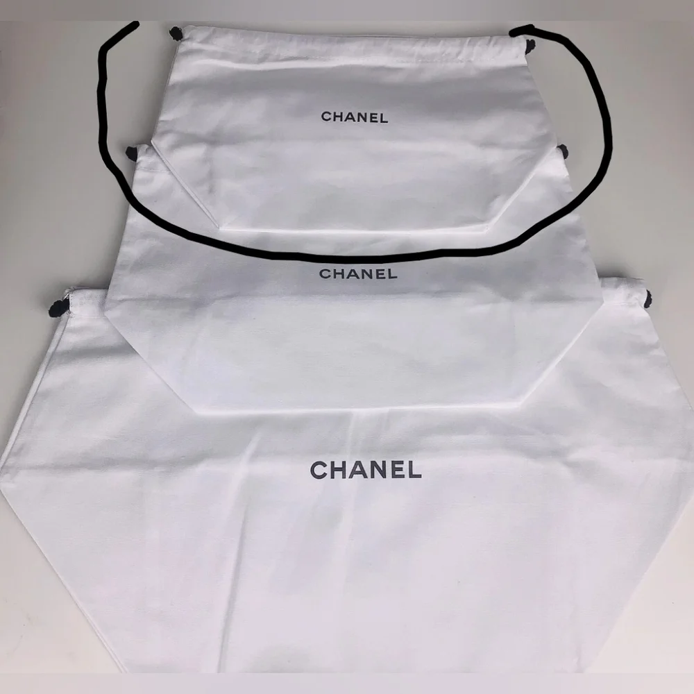 CHANEL Beauty Small Organic Cotton Drawstring Dust Bag | 10"x6"x4" NEW AUTHENTIC - Picture 2 of 7